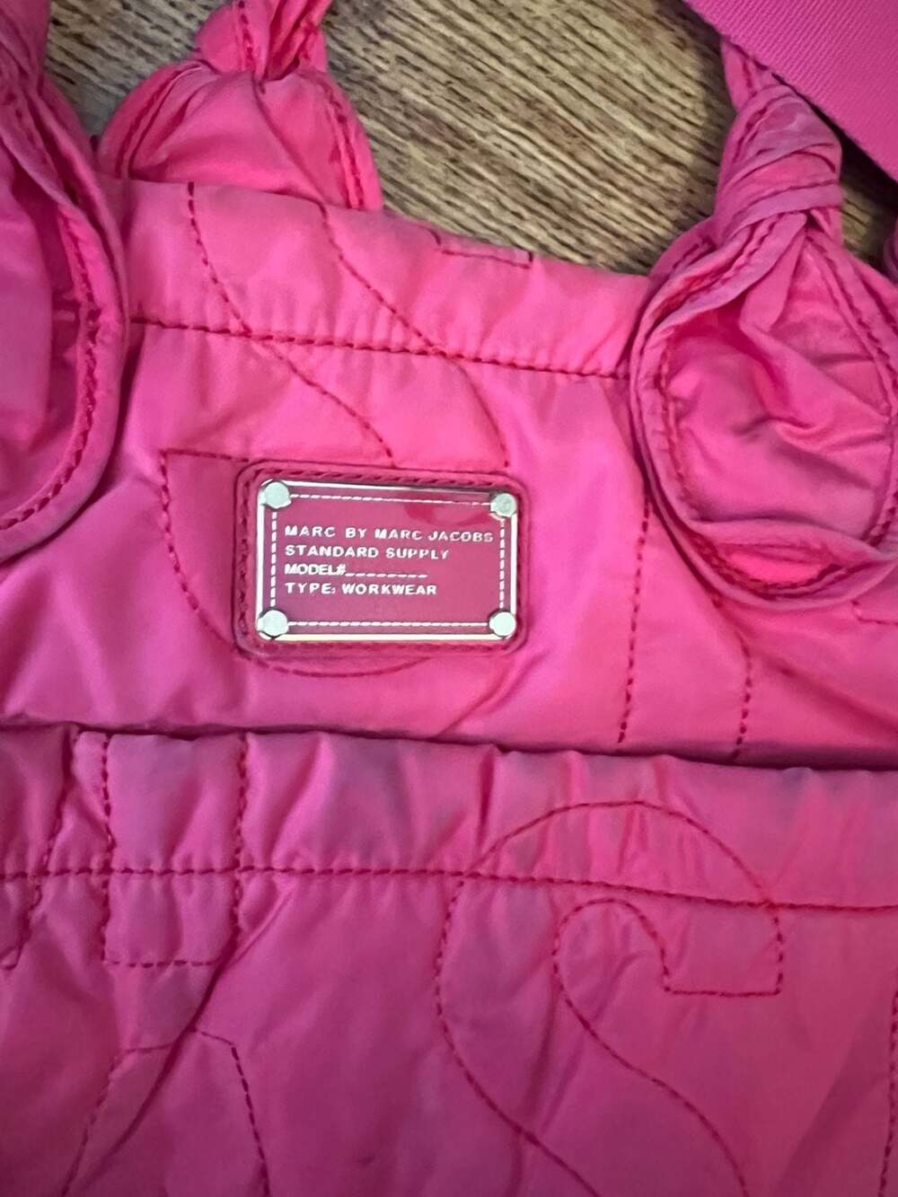 Marc by Marc Jacobs Standard Supply Workwear Quilted Nylon Tote Bag in Hot Pink